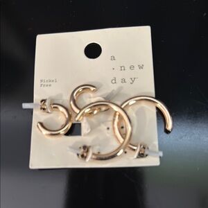 A New Day Shiny Gold Hoop Earrings